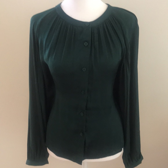 A New Day Blouse. Hunter Green. XS - Picture 3 of 4